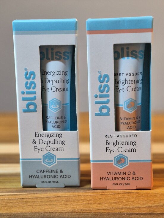 Bliss Other - Bliss Wake Up Eye Cream Duo, Depuff & Brighten with Hyaluronic Acid 15ml x2 NIB